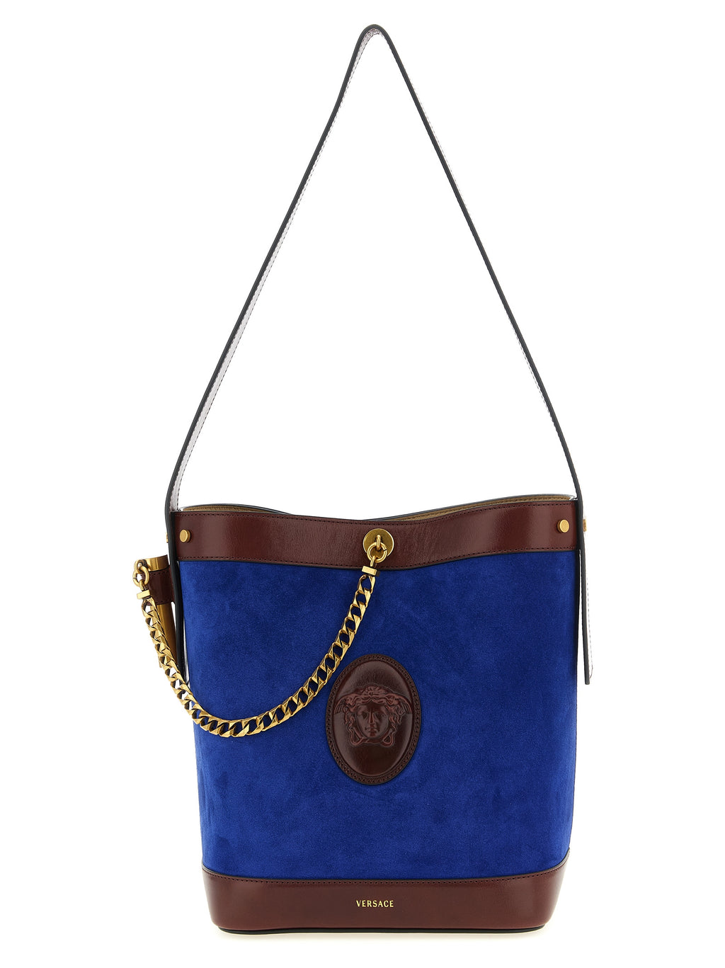 Blue Calfskin Shoulder Bag