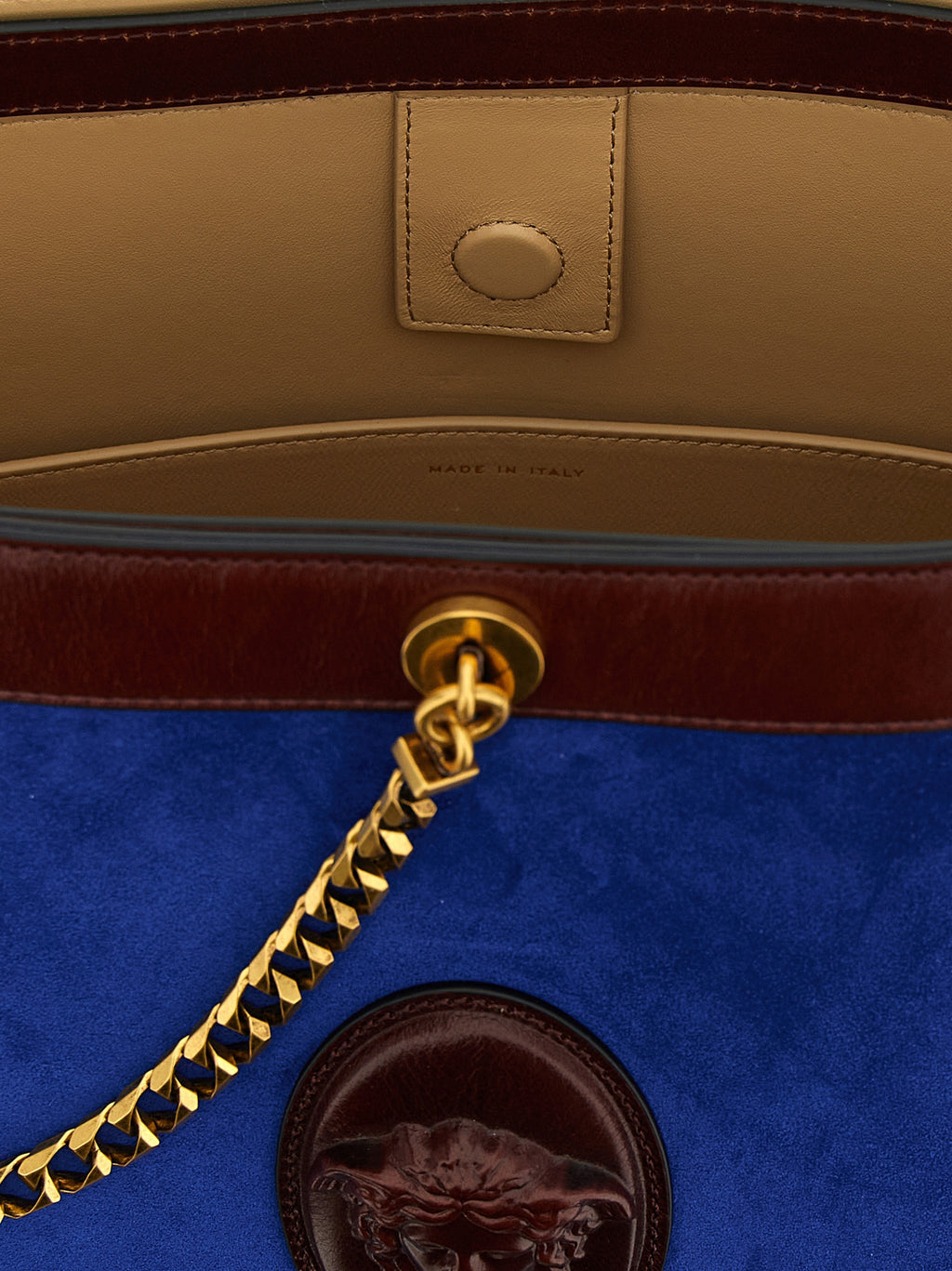 Blue Calfskin Shoulder Bag