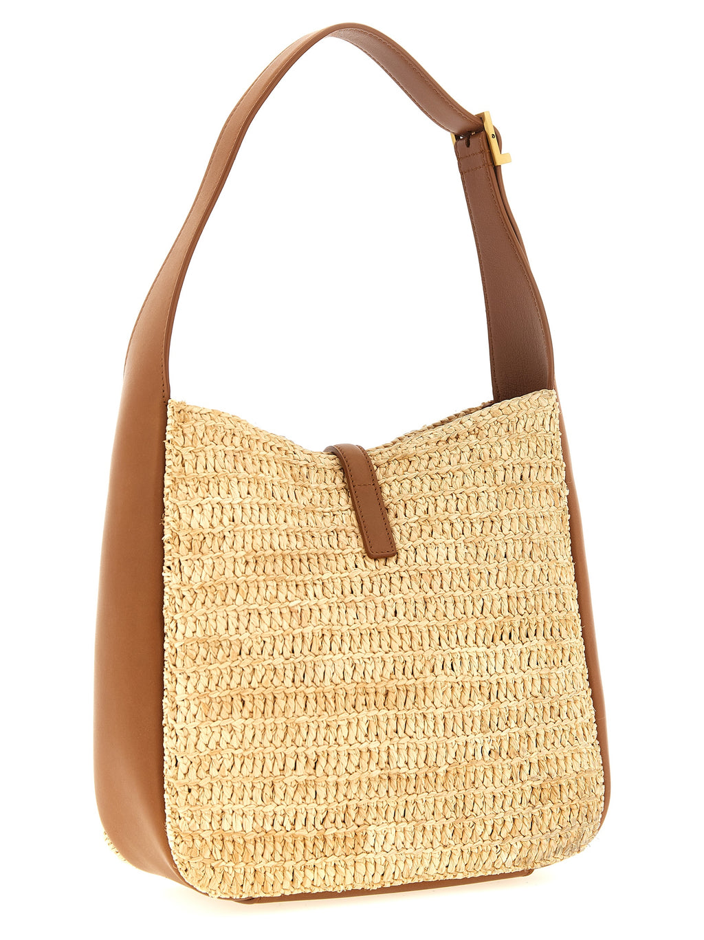 Beige Raffia Shoulder Bag