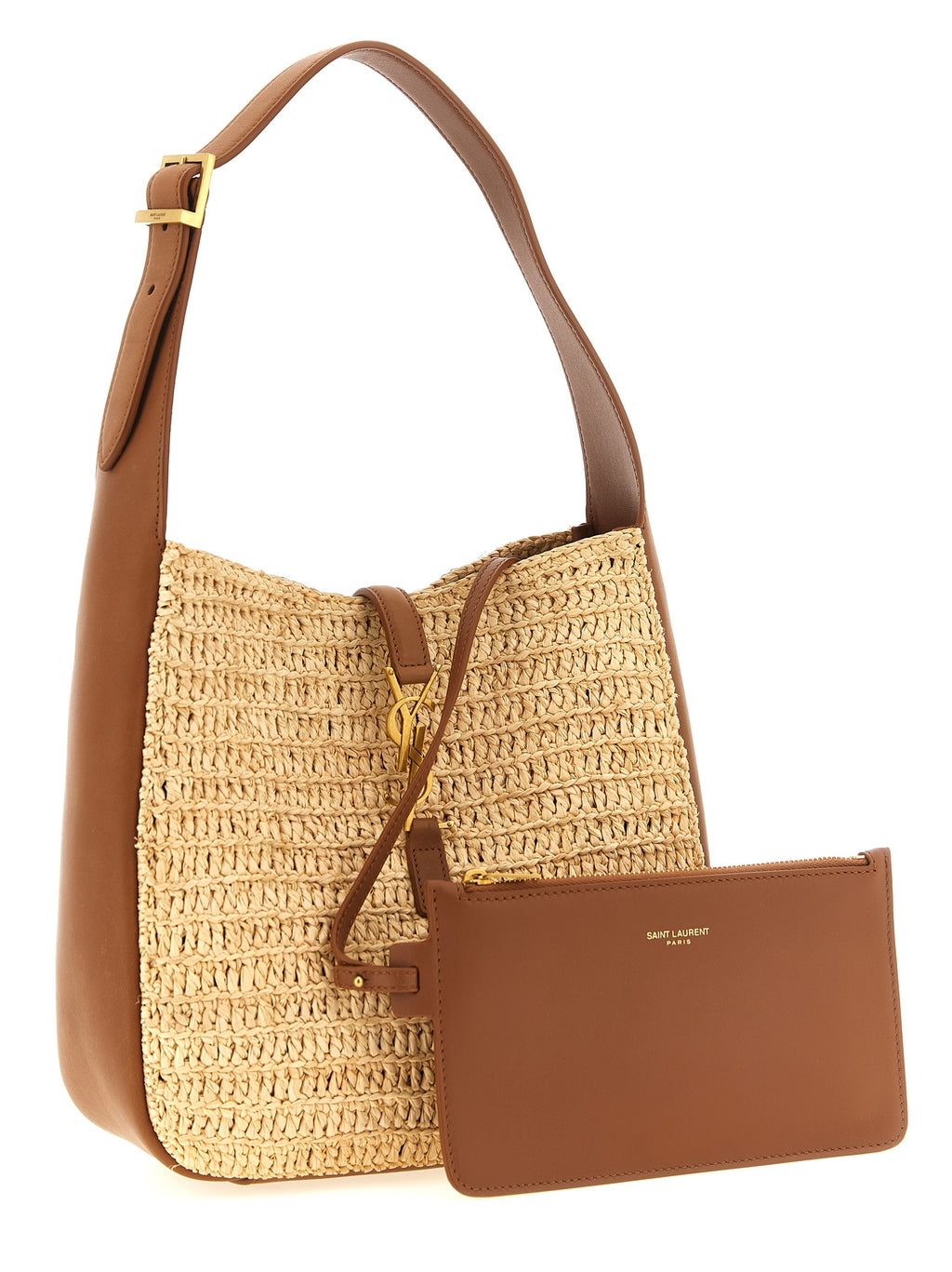 Beige Raffia Shoulder Bag