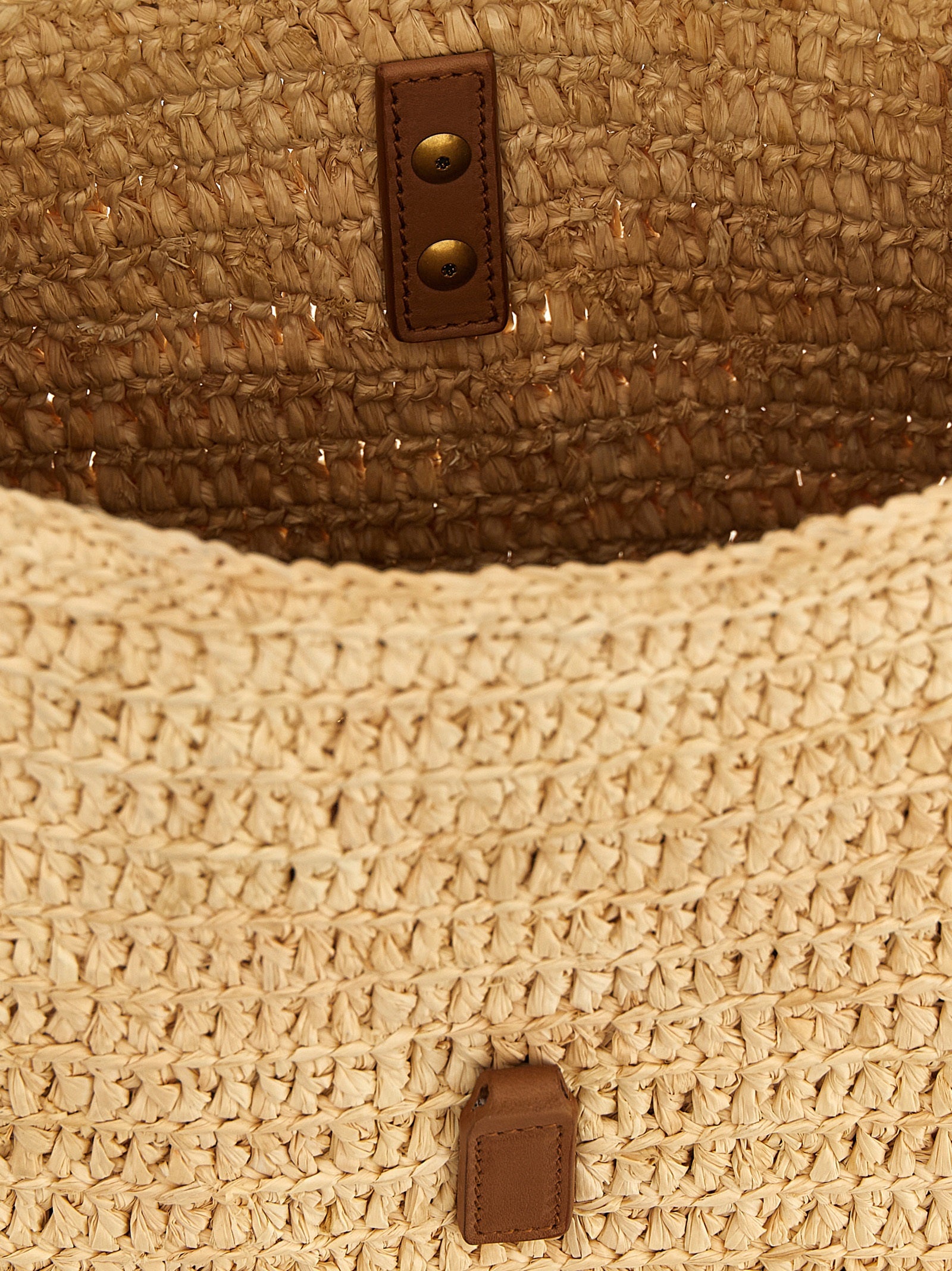 Beige Raffia Shoulder Bag