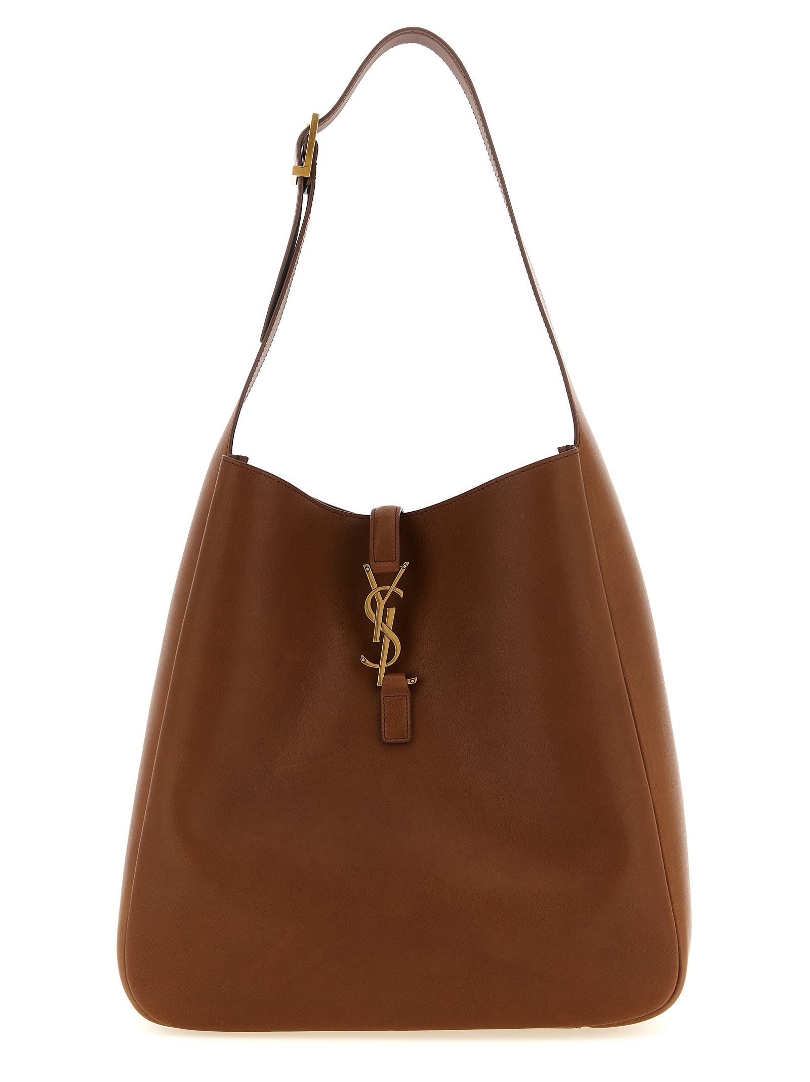 Brown Calfskin Shoulder Bag