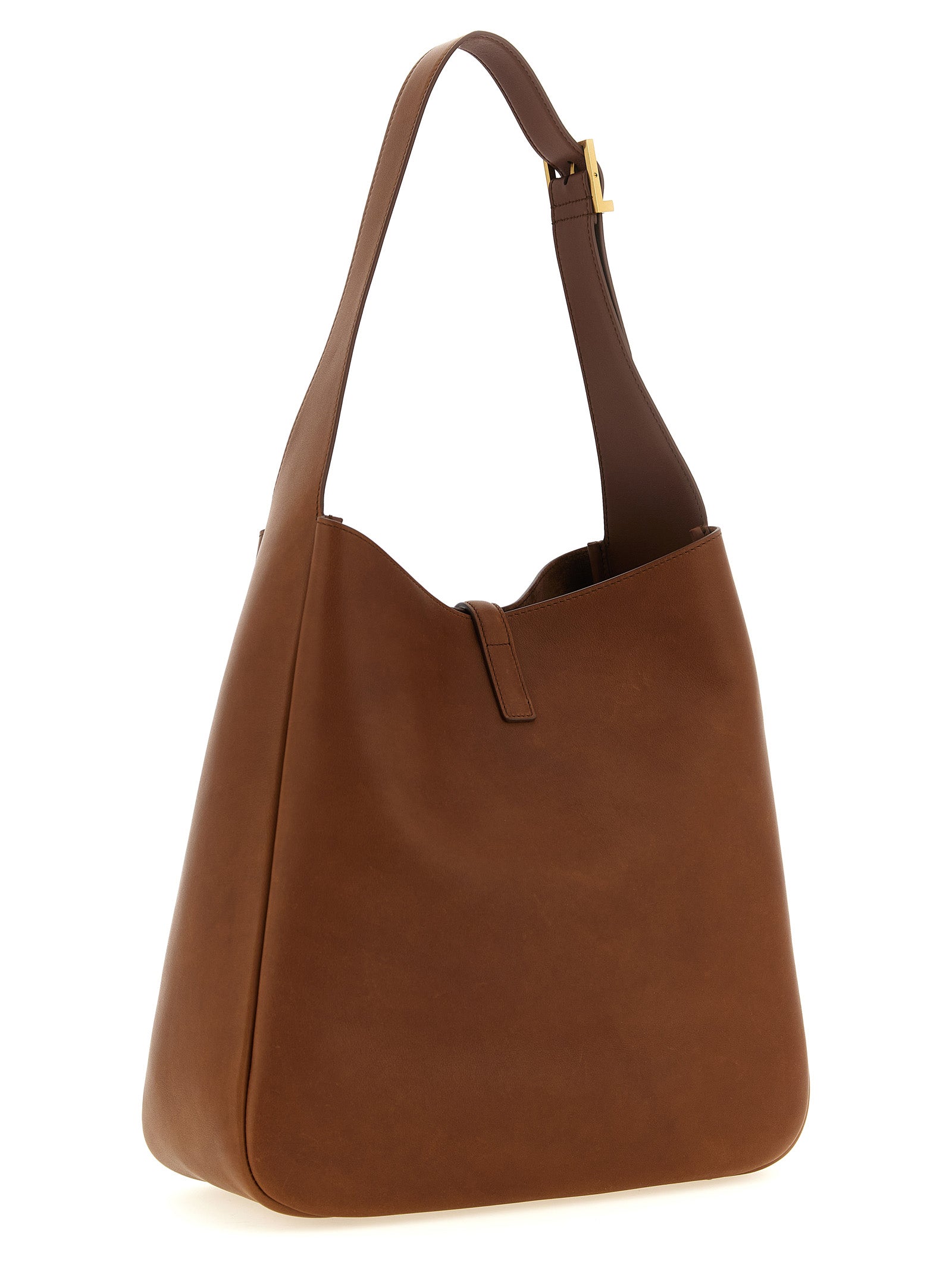 Brown Calfskin Shoulder Bag