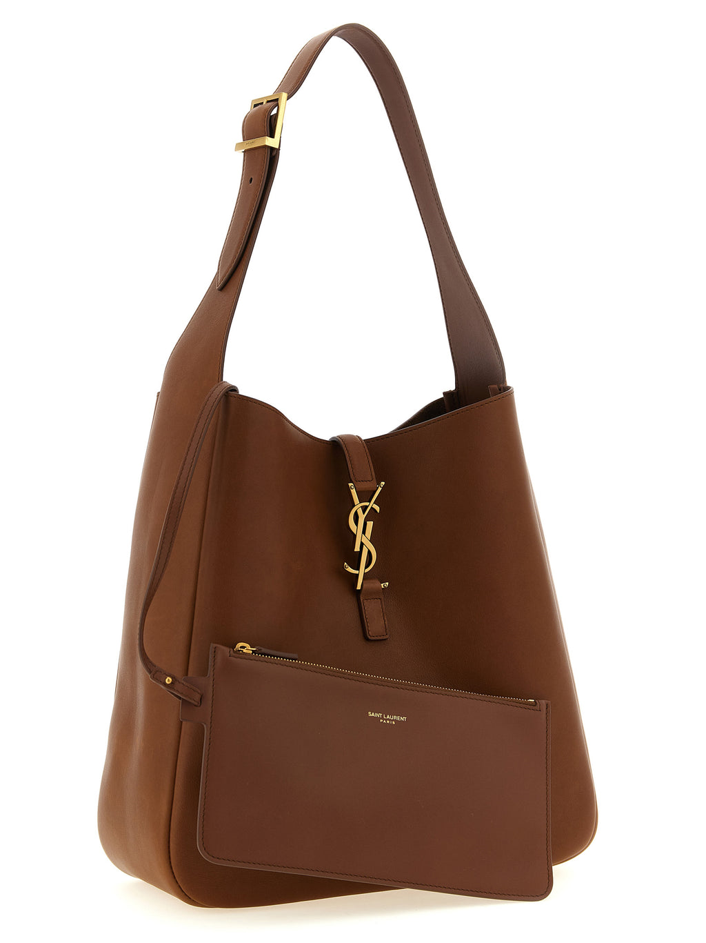 Brown Calfskin Shoulder Bag