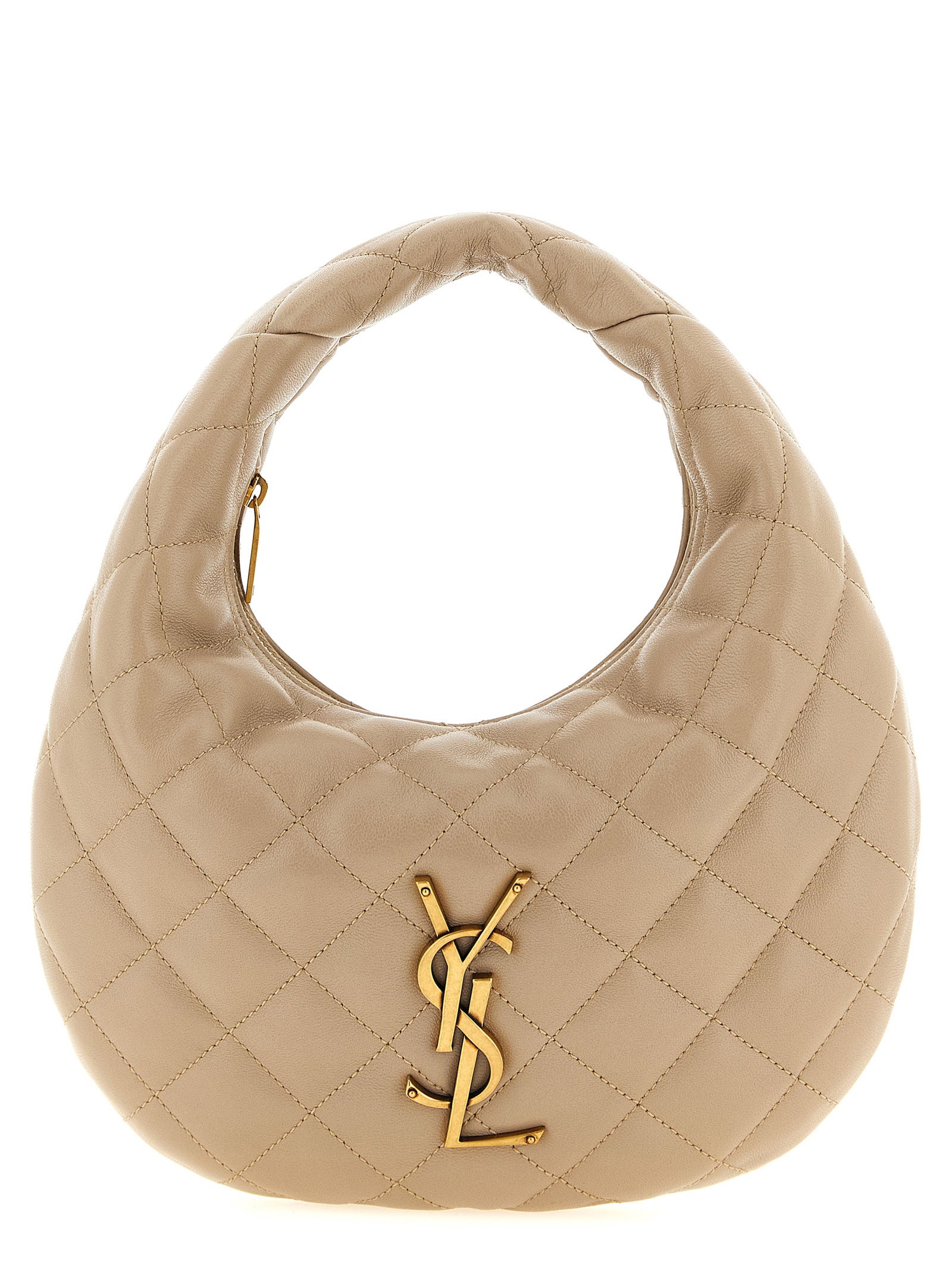 Beige Lamb Leather Handbag