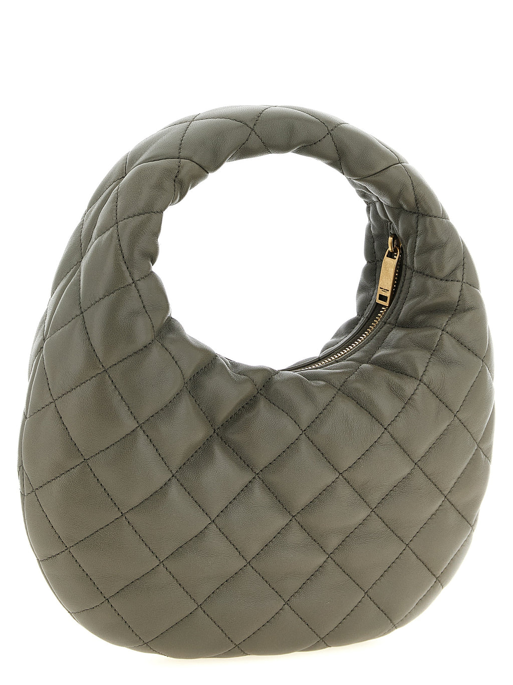 Gray Lamb Leather Handbag