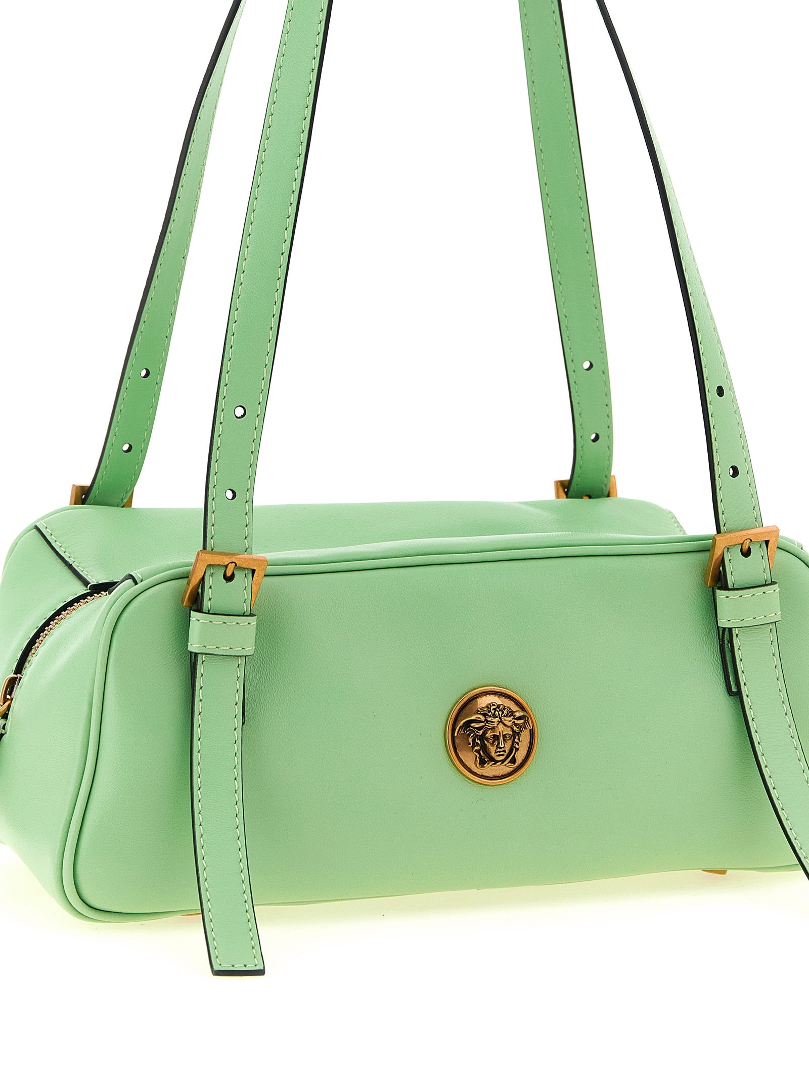 Bicolor Lamb Leather Shoulder Bag