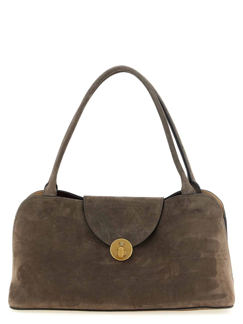 Brown Calfskin Shoulder Bag