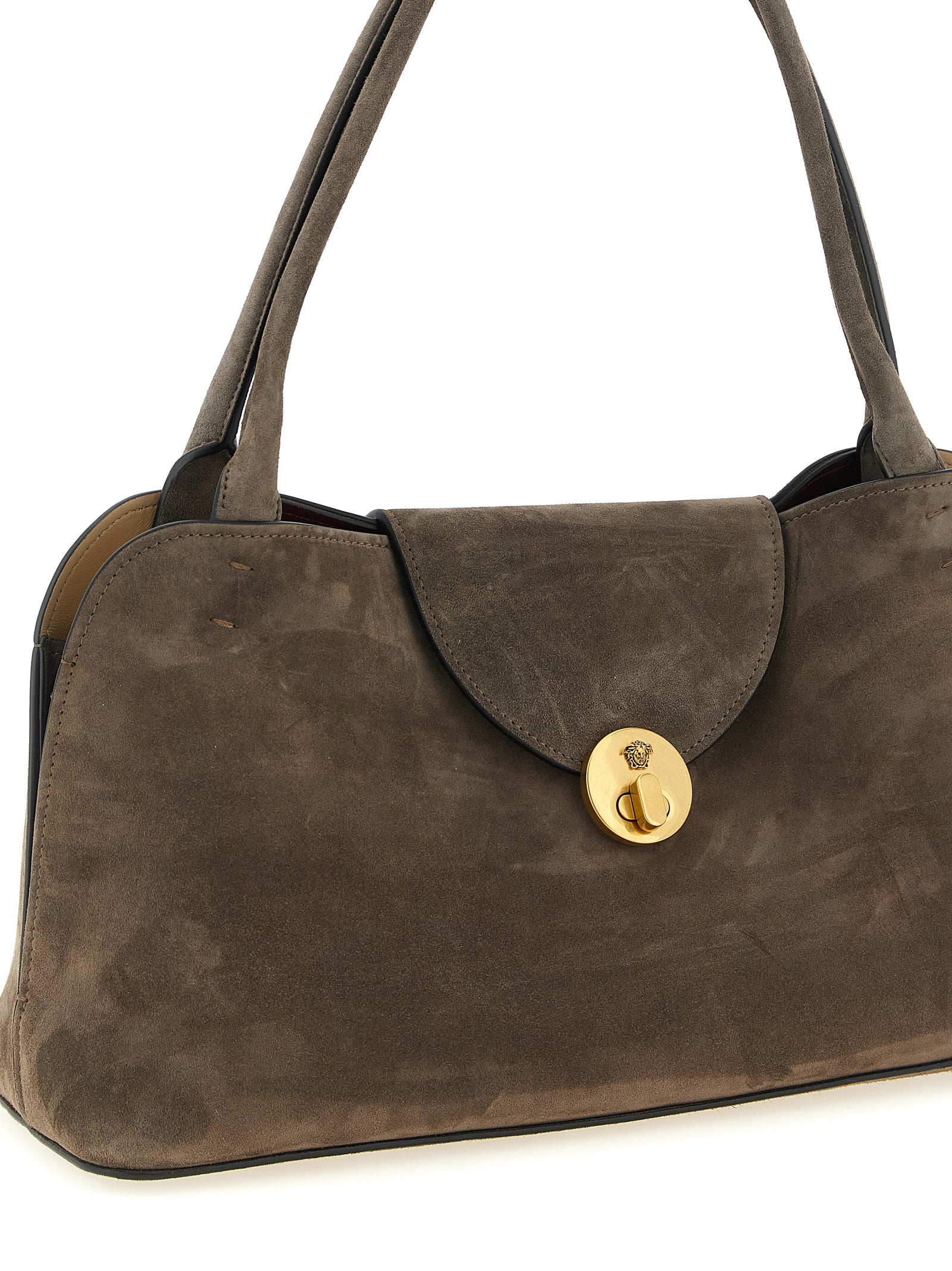 Brown Calfskin Shoulder Bag