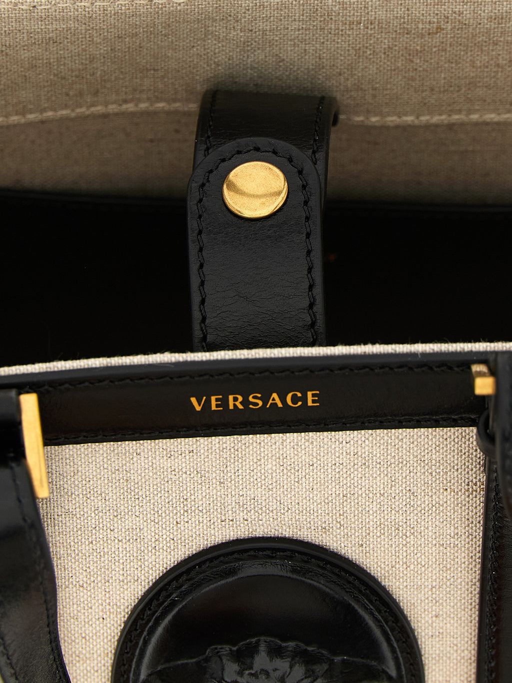 Beige Linen Tote Bag