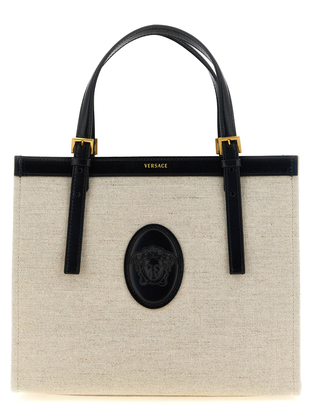 Beige Leather Tote Bag