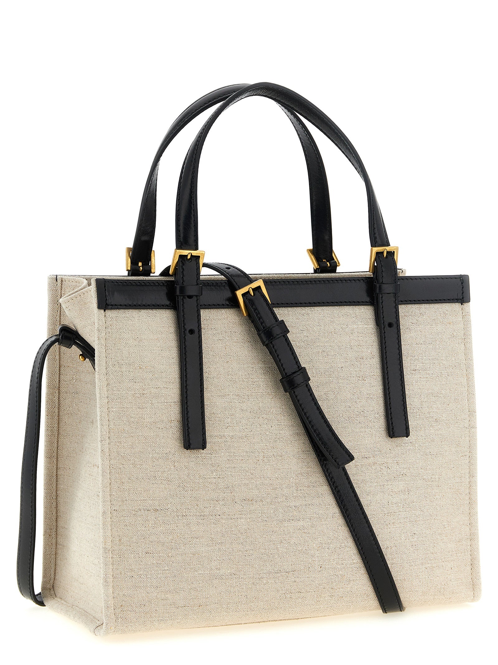 Beige Leather Tote Bag