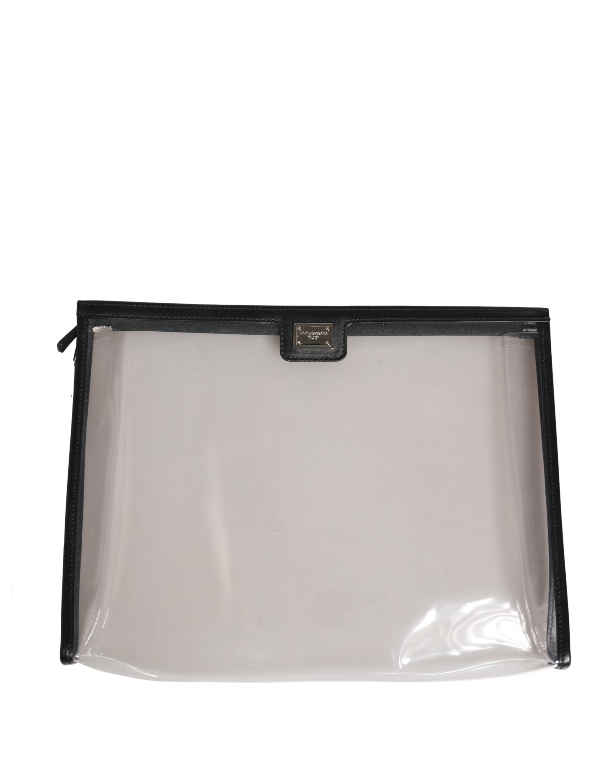 Transparent PVC Clutch Pouch Purse Branded Logo Plaque Bag