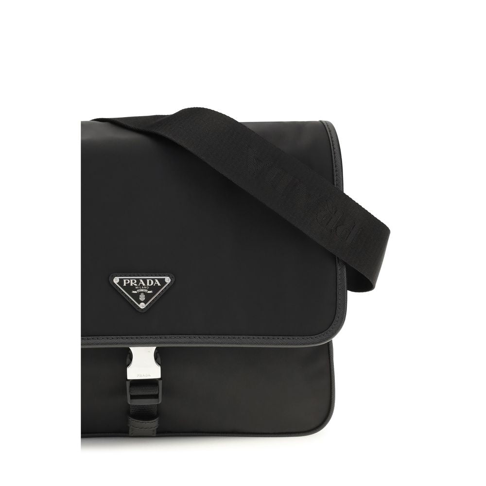 Black Recycled Polyamide Shoulder Bag