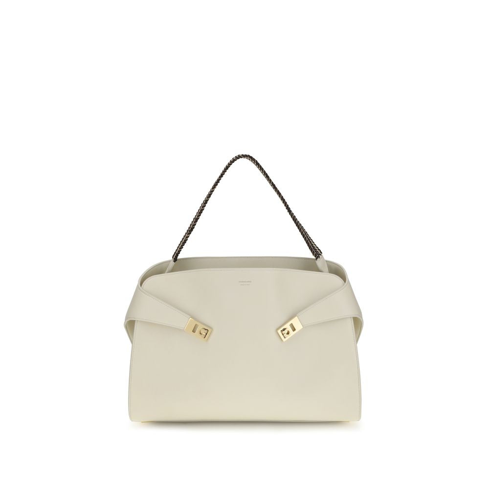 Beige Calf Leather Bos Taurus Shoulder Bag