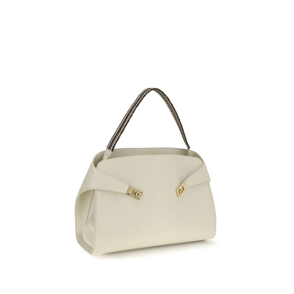 Beige Calf Leather Bos Taurus Shoulder Bag