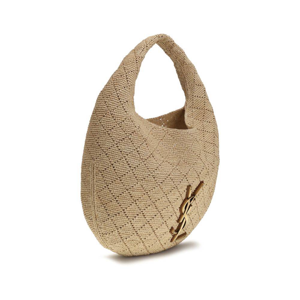Beige Raffia Shoulder Bag