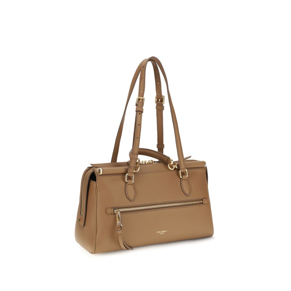 Beige Calf Leather Bos Taurus Shoulder Bag