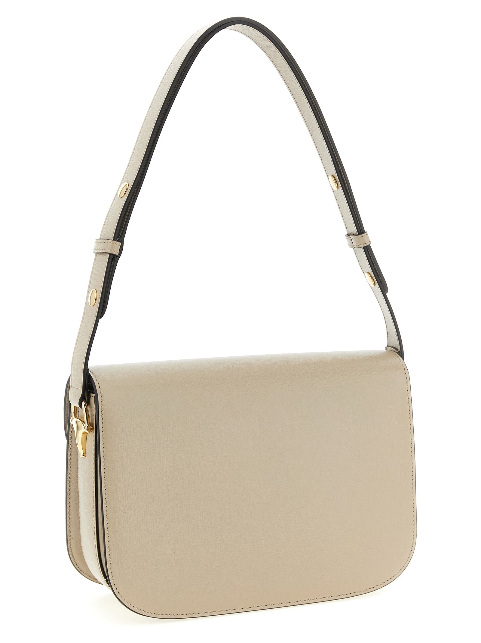 Beige Calfskin Shoulder Bag