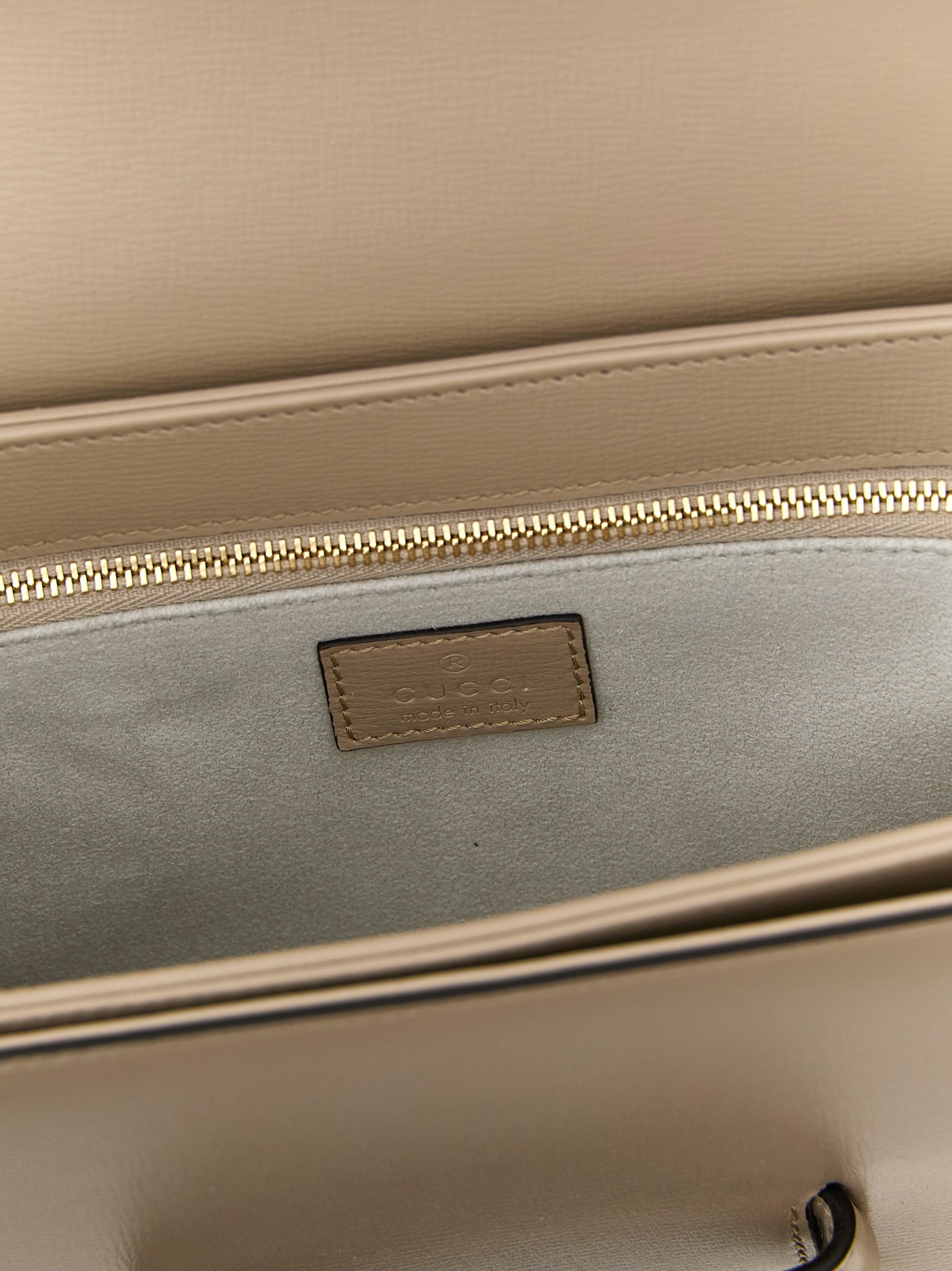 Beige Calfskin Shoulder Bag