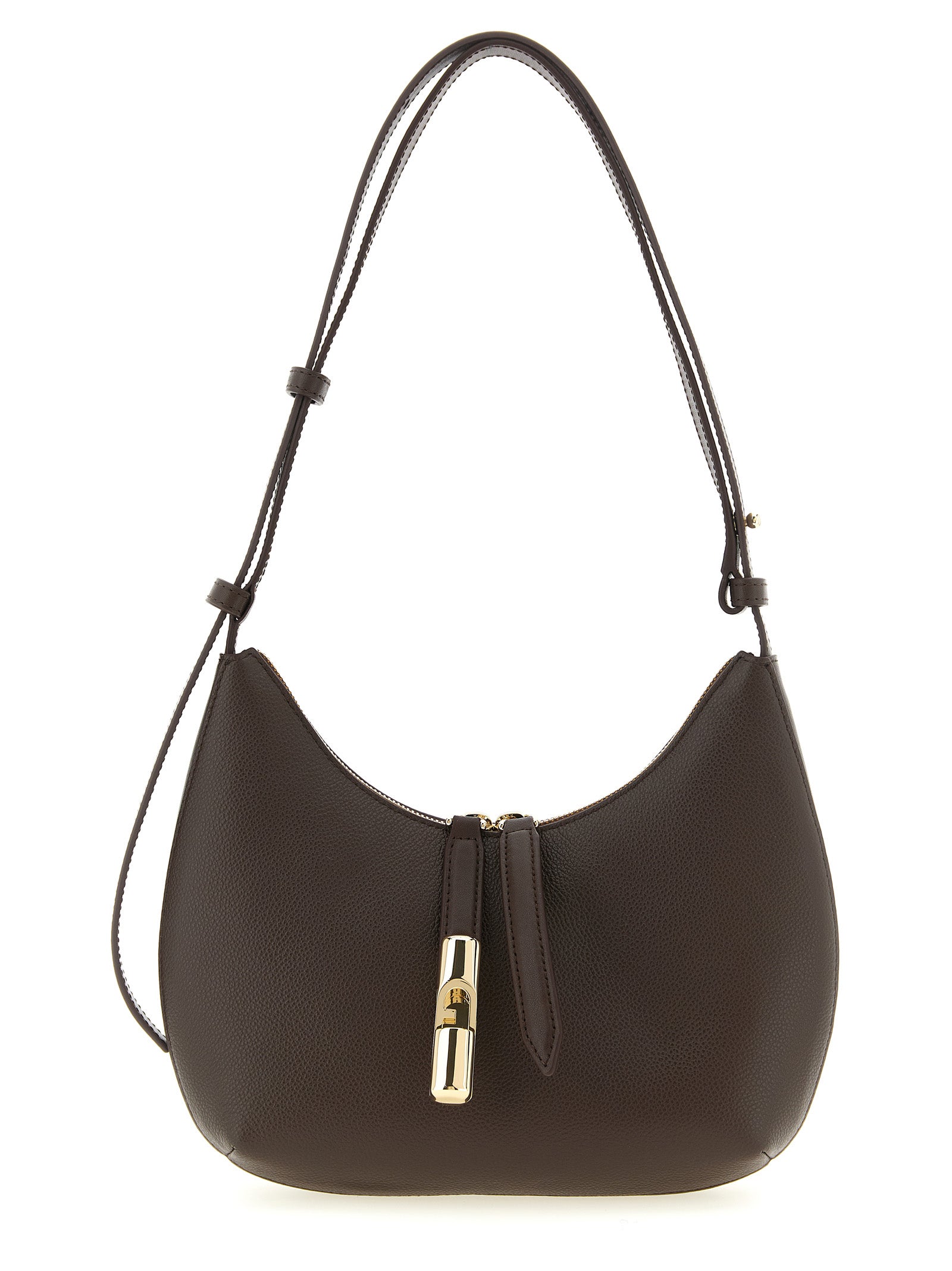 Brown Calfskin Shoulder Bag