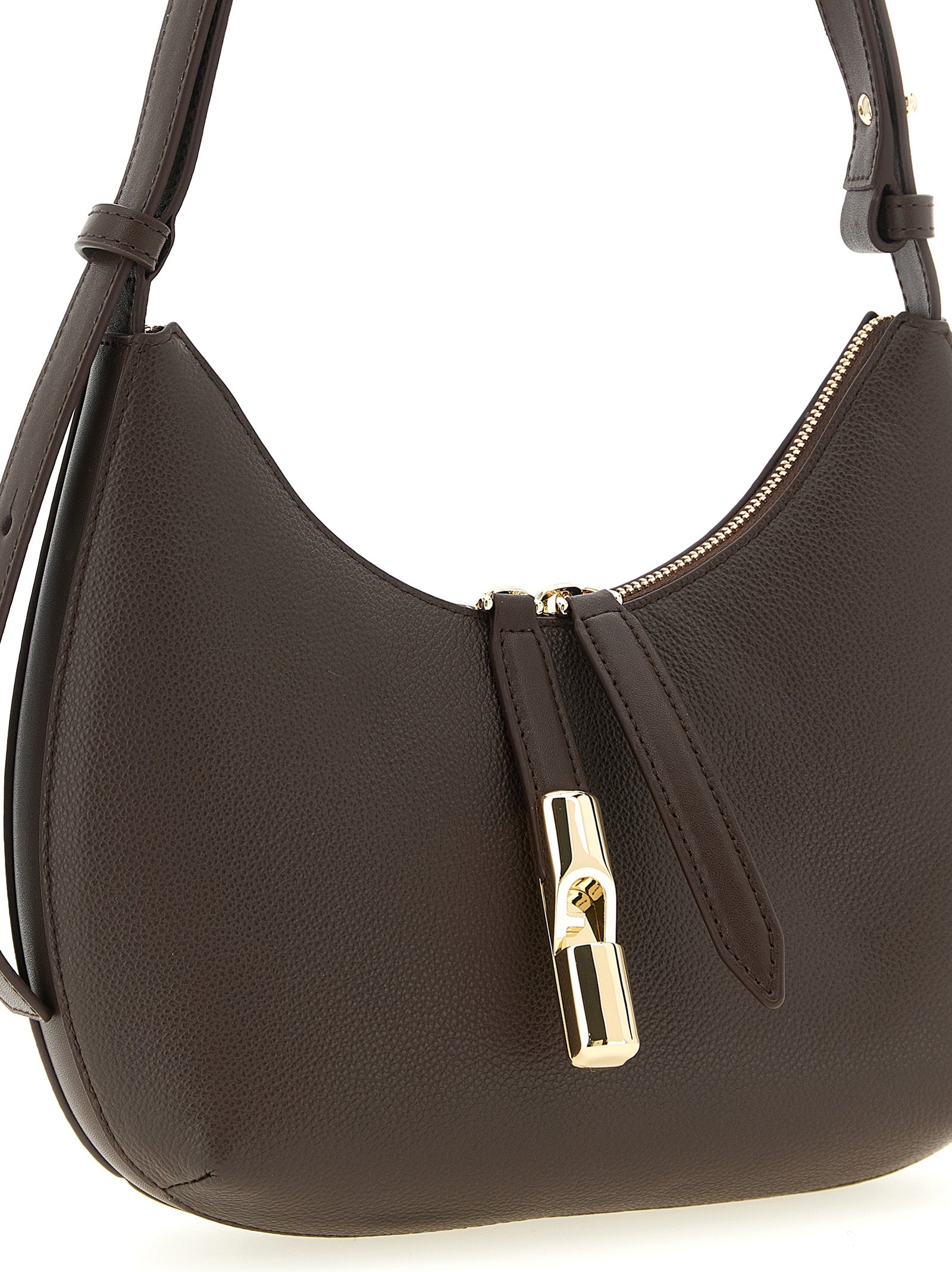 Brown Calfskin Shoulder Bag