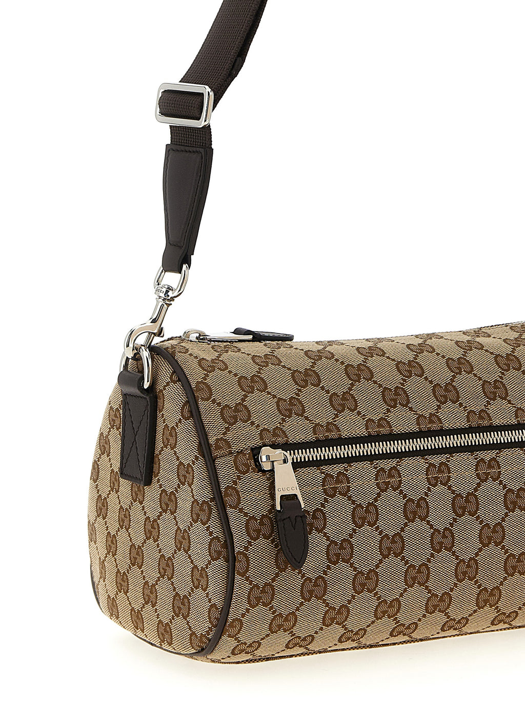 Beige Polyester Crossbody Bag