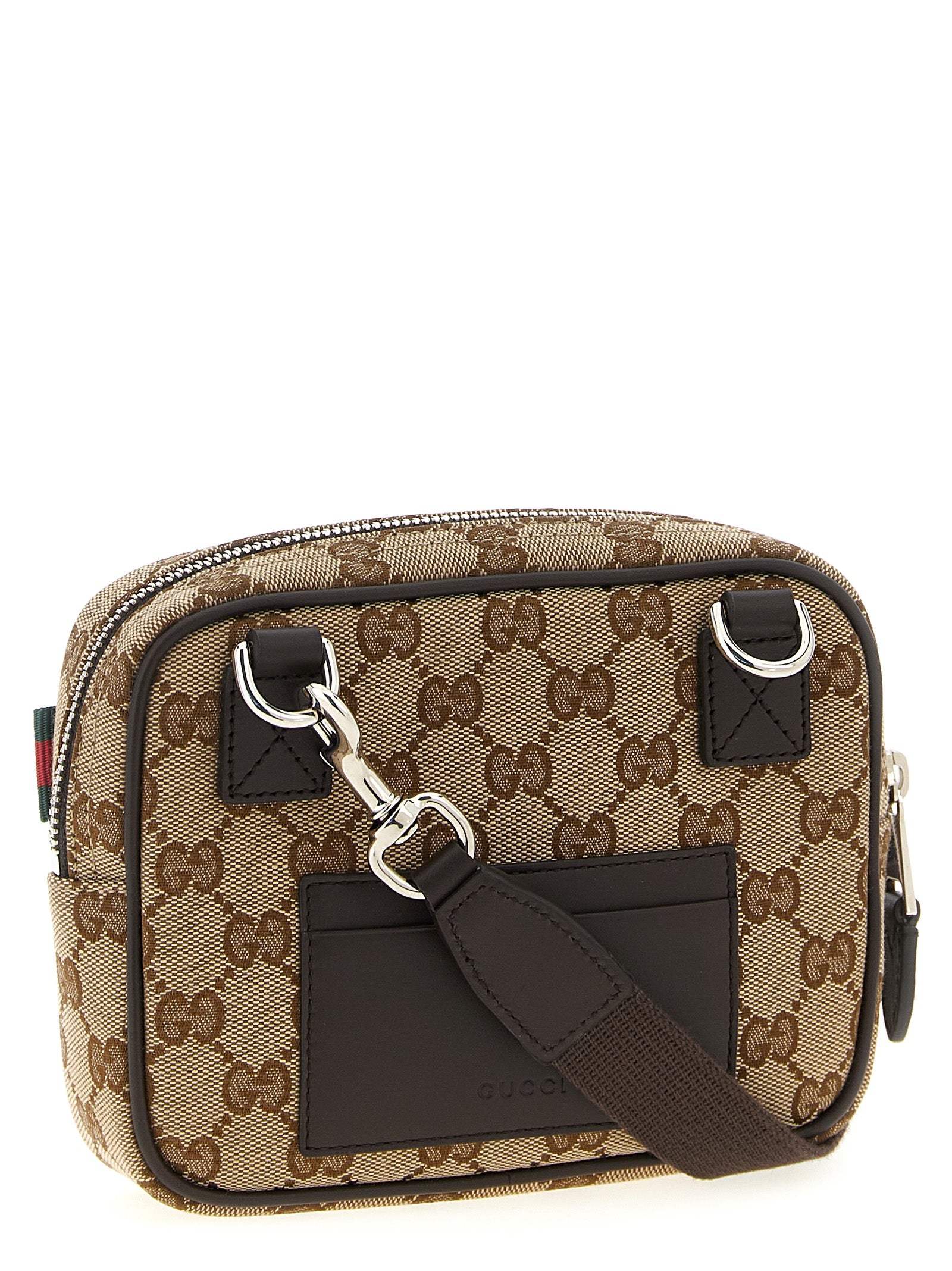 Beige Polyester Crossbody Bag