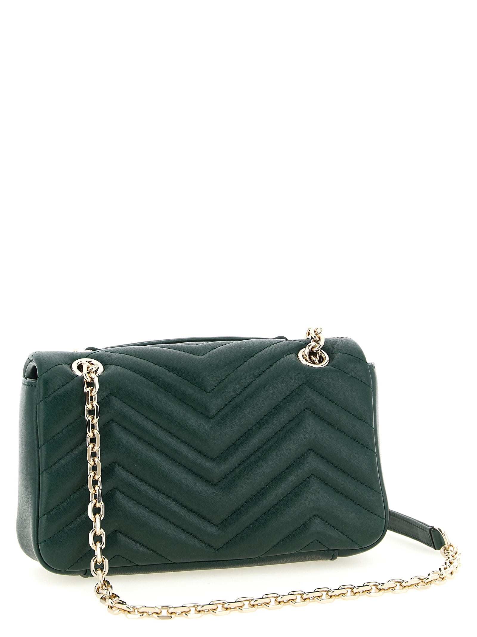 Bicolor Lamb Leather Shoulder Bag