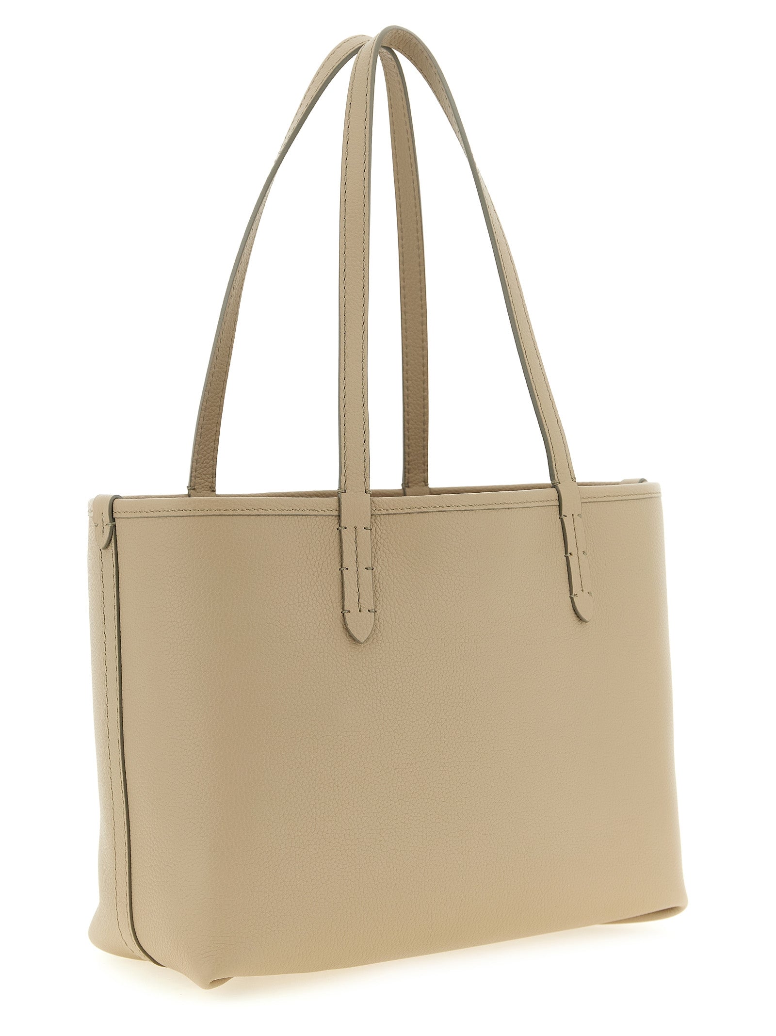 Beige Calfskin Tote Bag