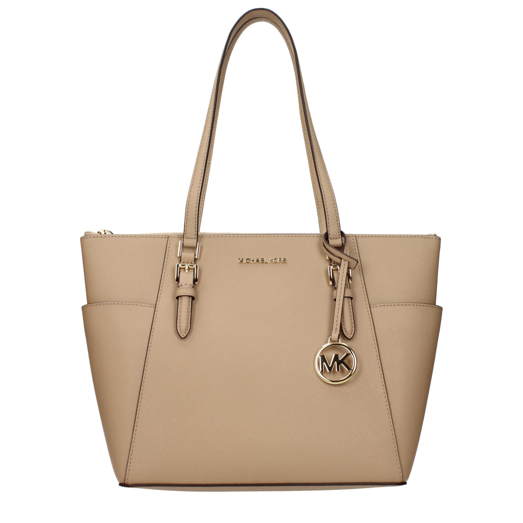 Beige Leather Shoulder Bag
