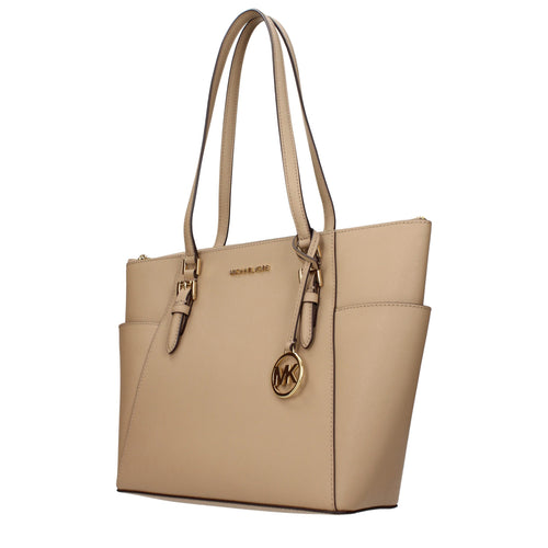 Beige Leather Shoulder Bag