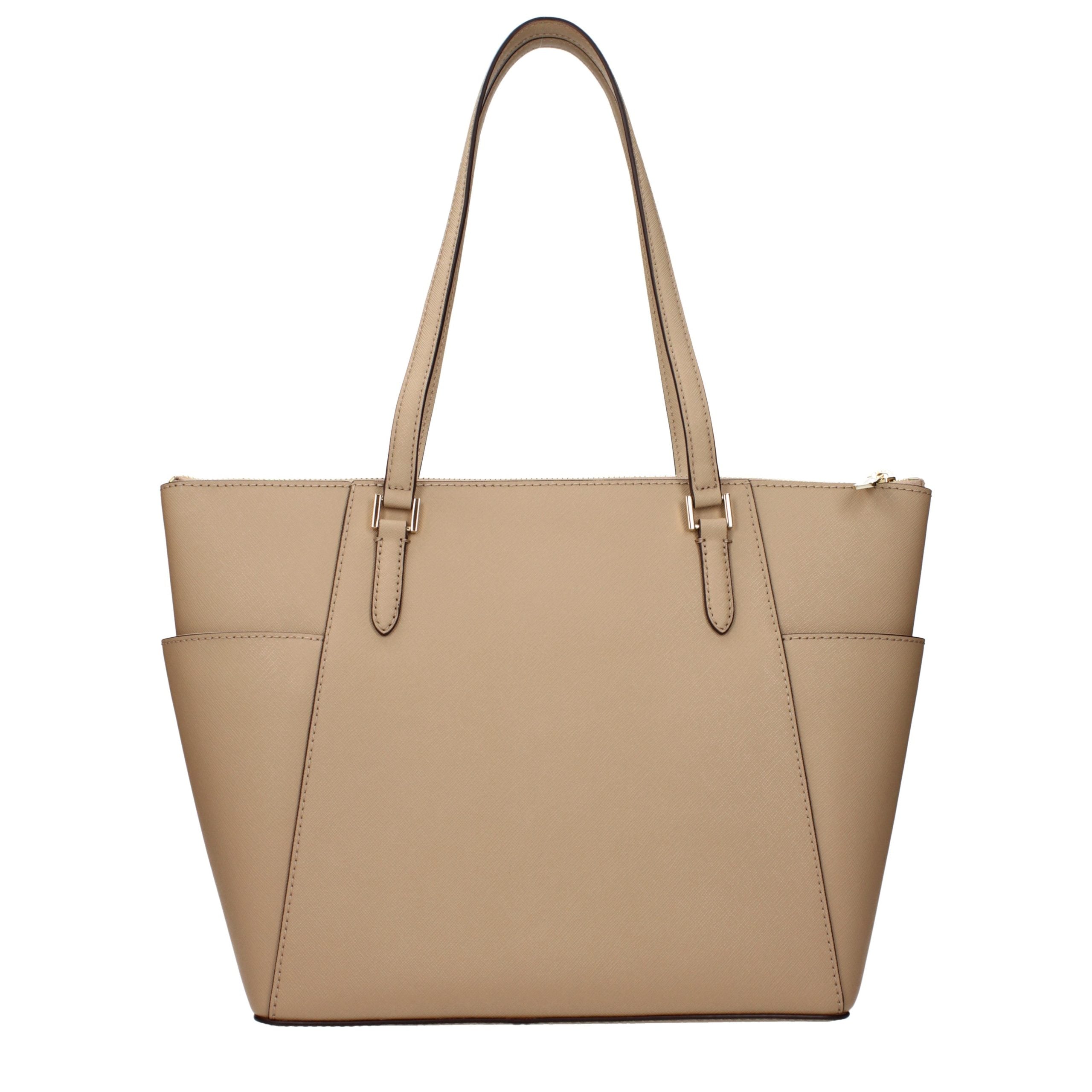Beige Leather Shoulder Bag