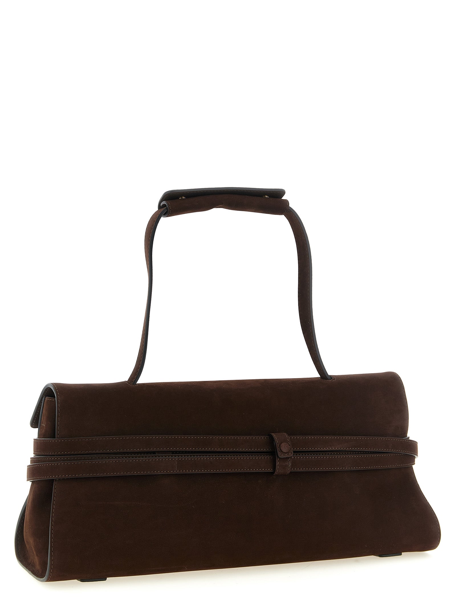 Brown Calfskin Shoulder Bag