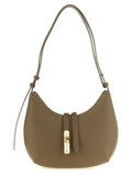 Beige Calfskin Shoulder Bag