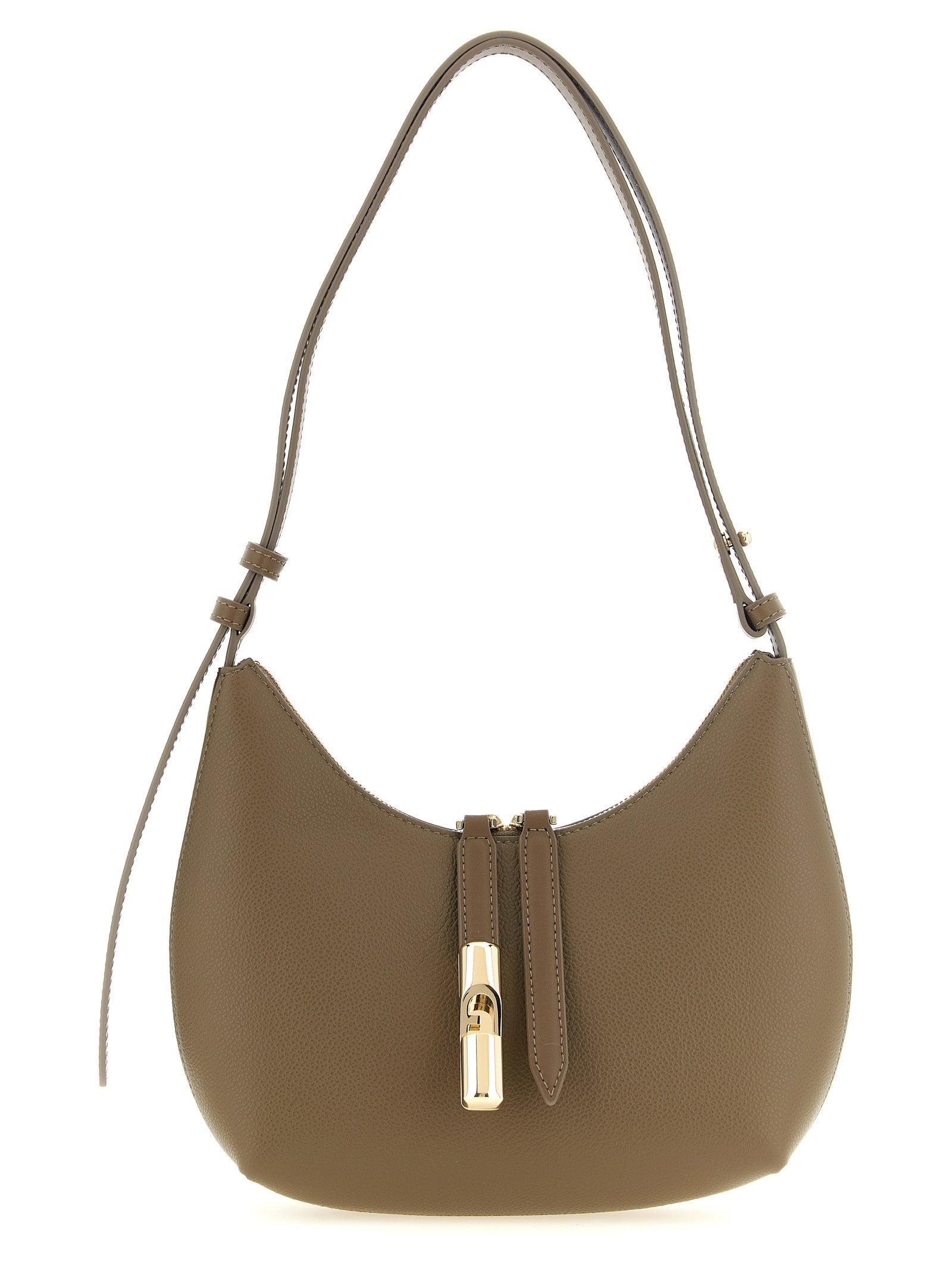 Beige Calfskin Shoulder Bag