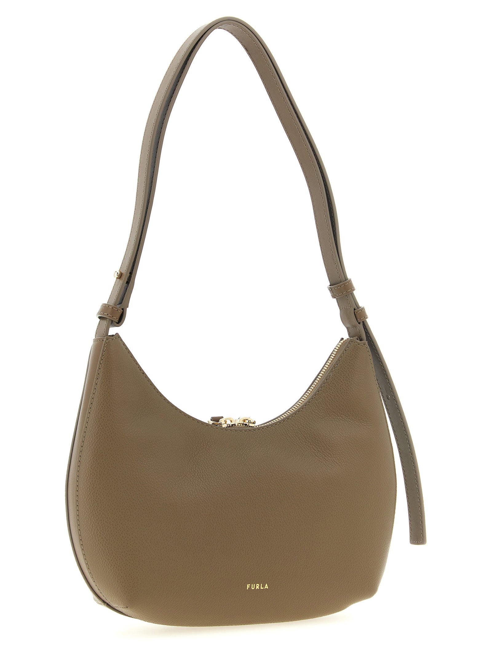 Beige Calfskin Shoulder Bag