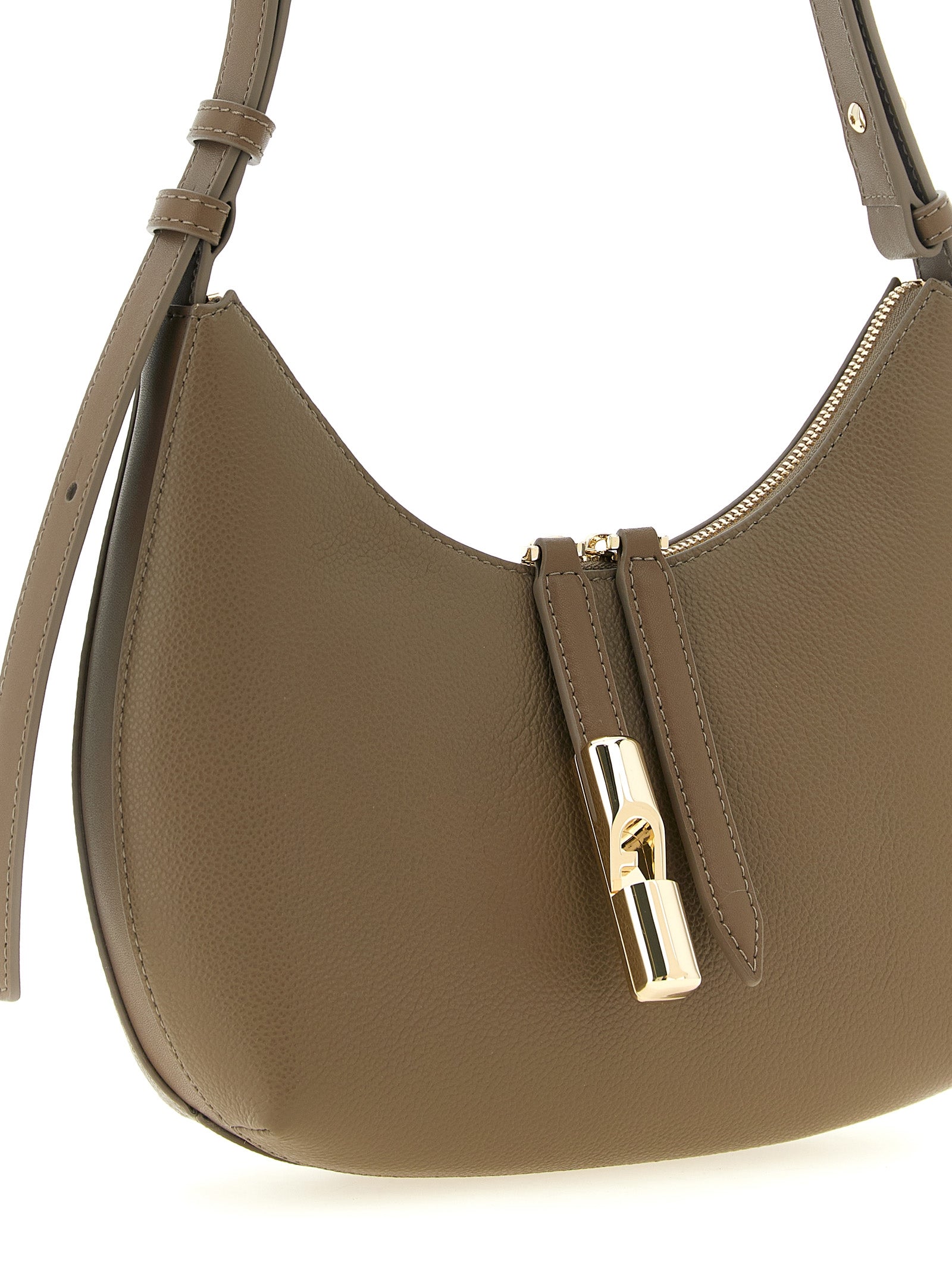 Beige Calfskin Shoulder Bag