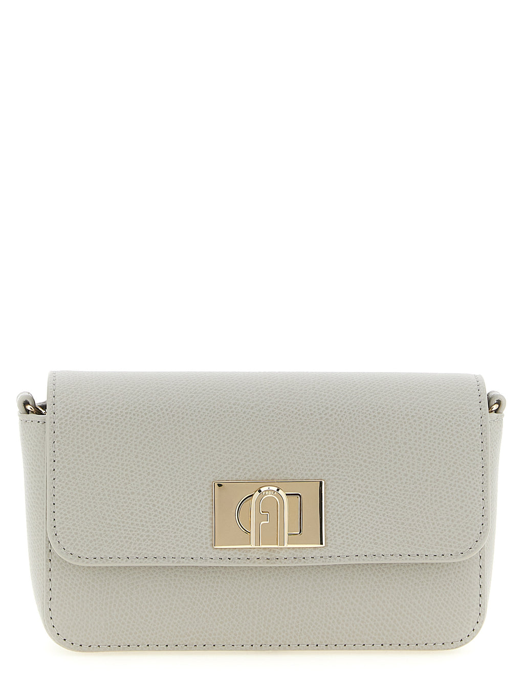 Gray Calfskin Crossbody Bag