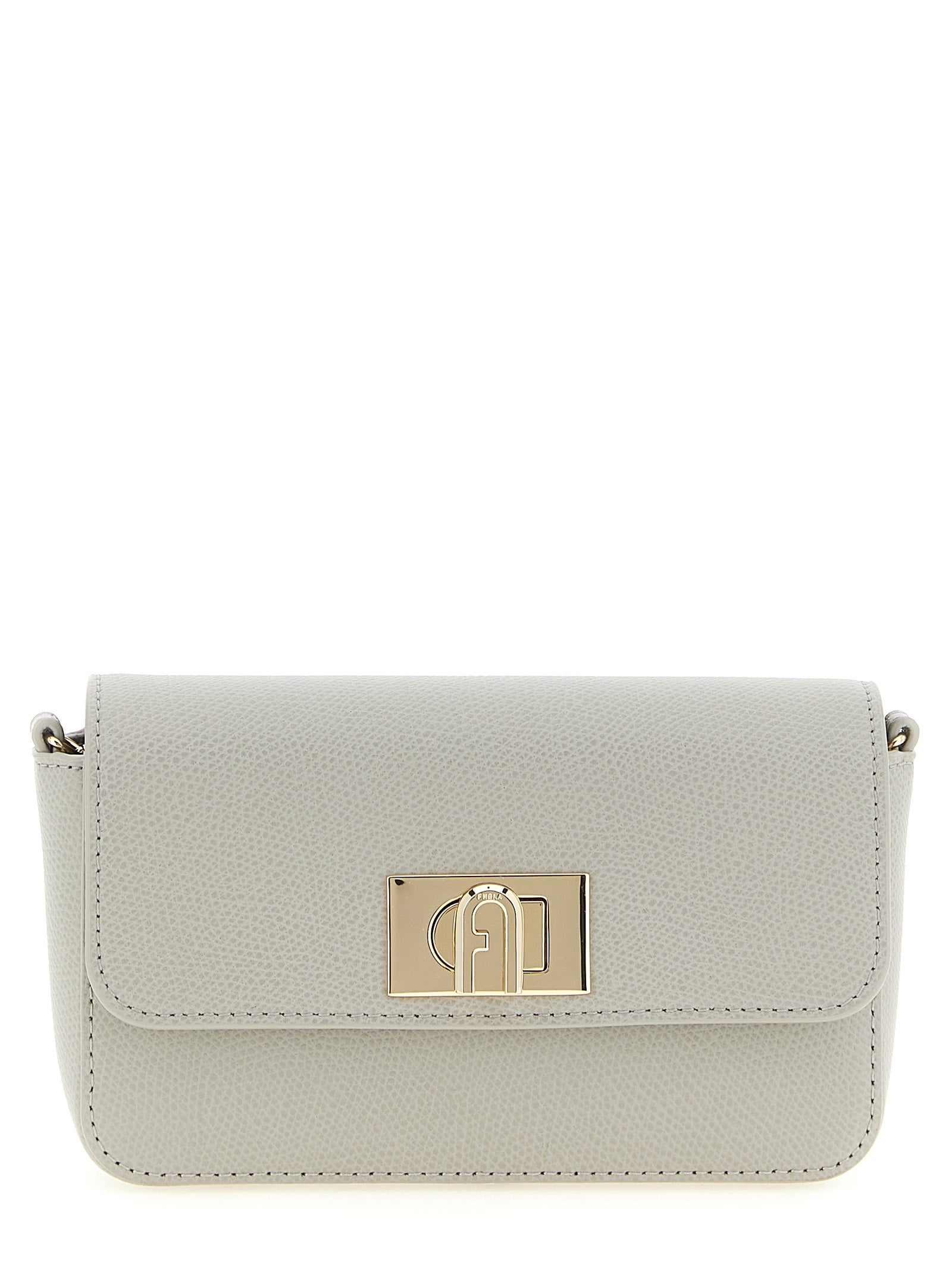 Gray Calfskin Crossbody Bag