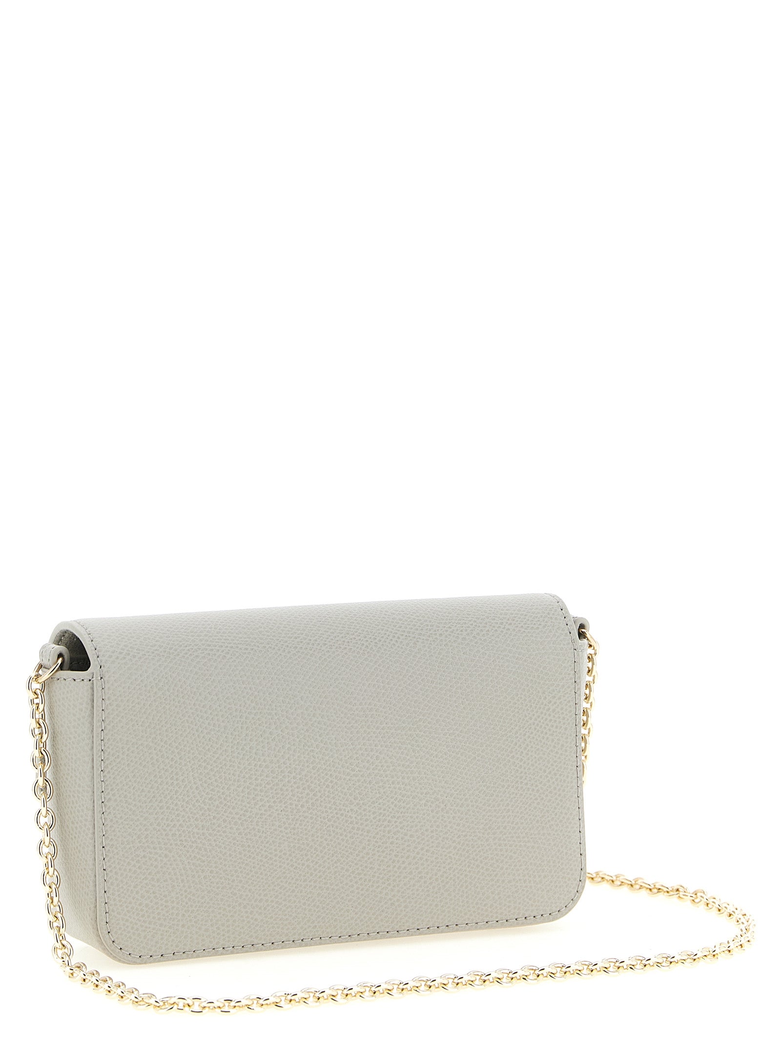 Gray Calfskin Crossbody Bag