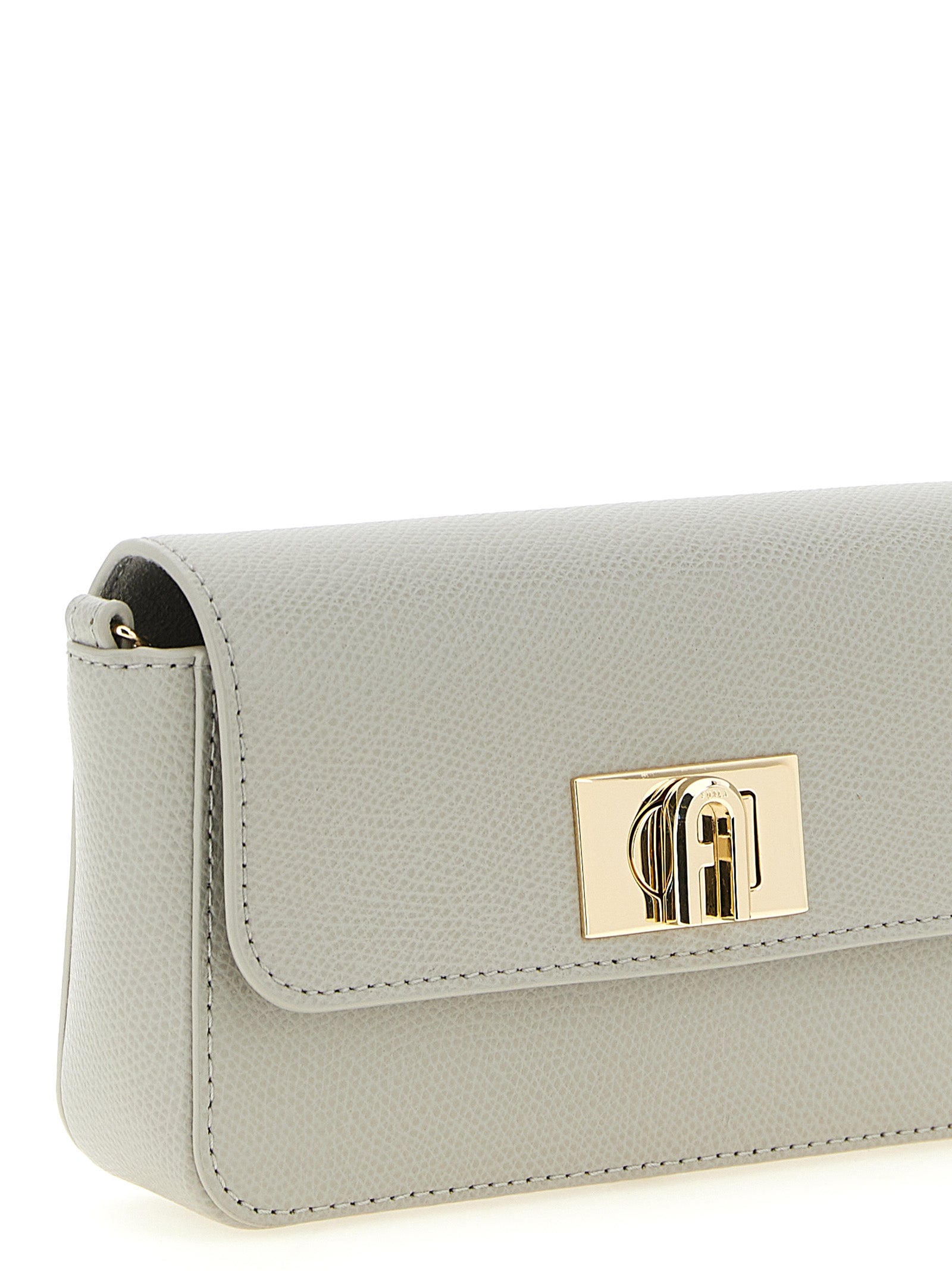 Gray Calfskin Crossbody Bag