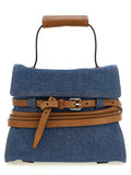 Blue Cotton Handbag