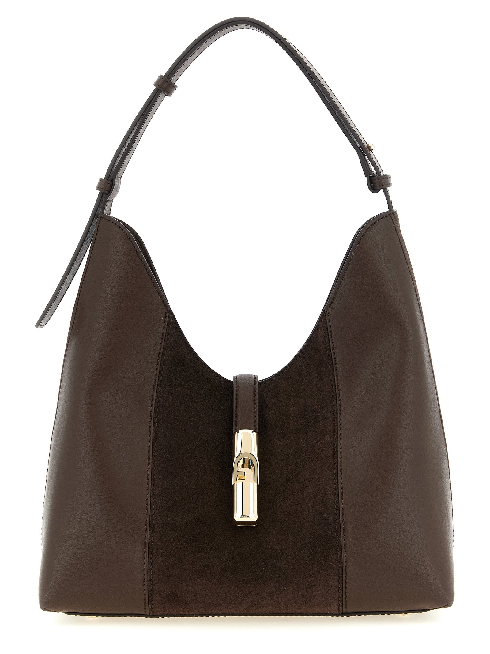 Brown Calfskin Shoulder Bag