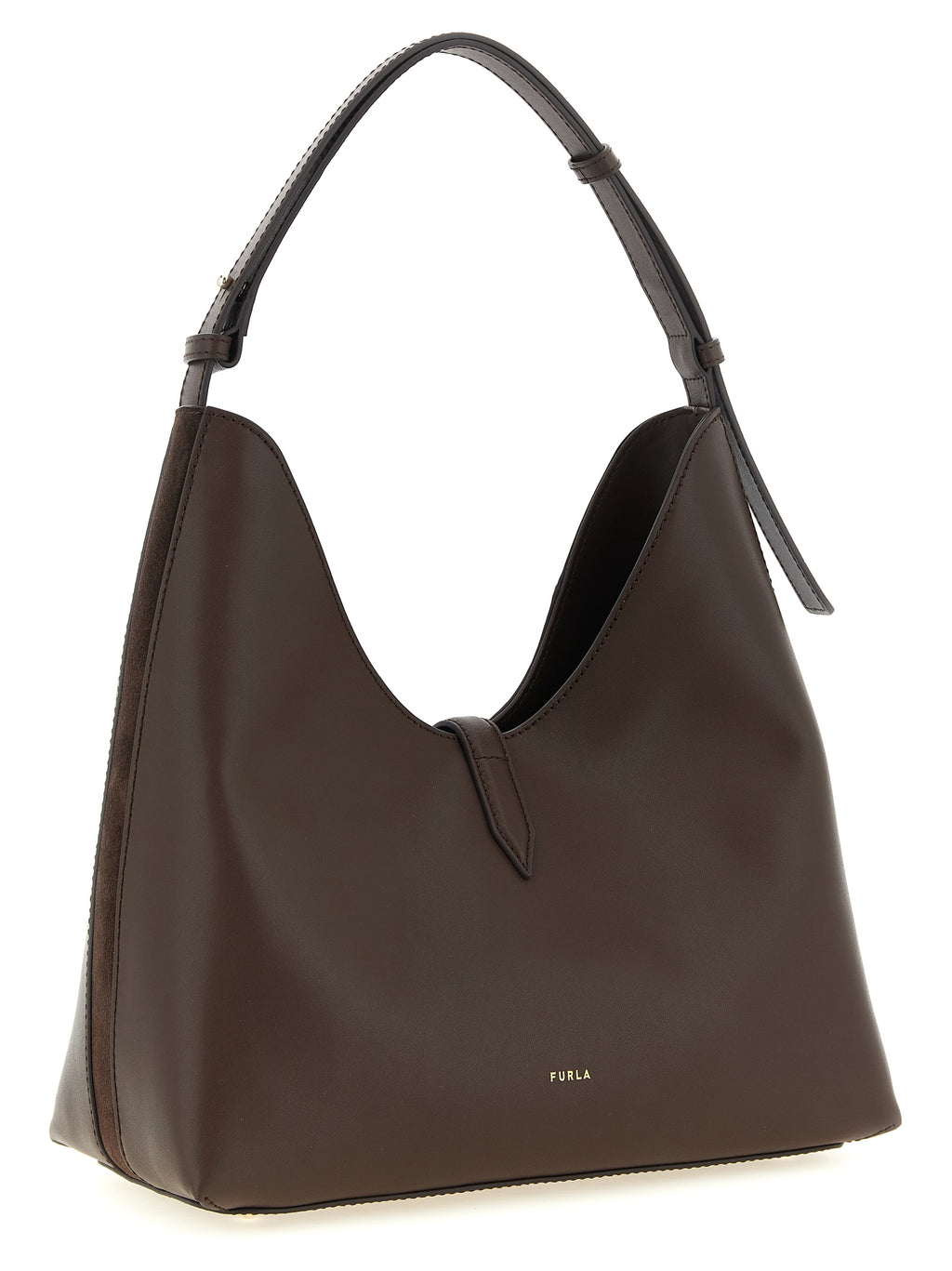 Brown Calfskin Shoulder Bag