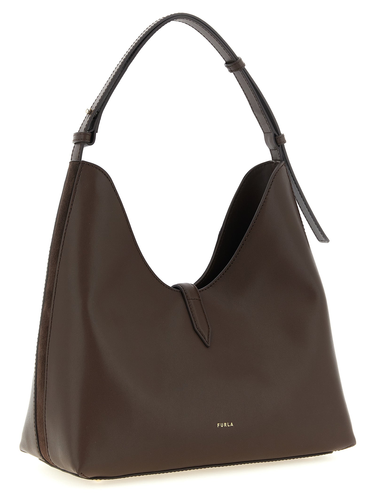 Brown Calfskin Shoulder Bag