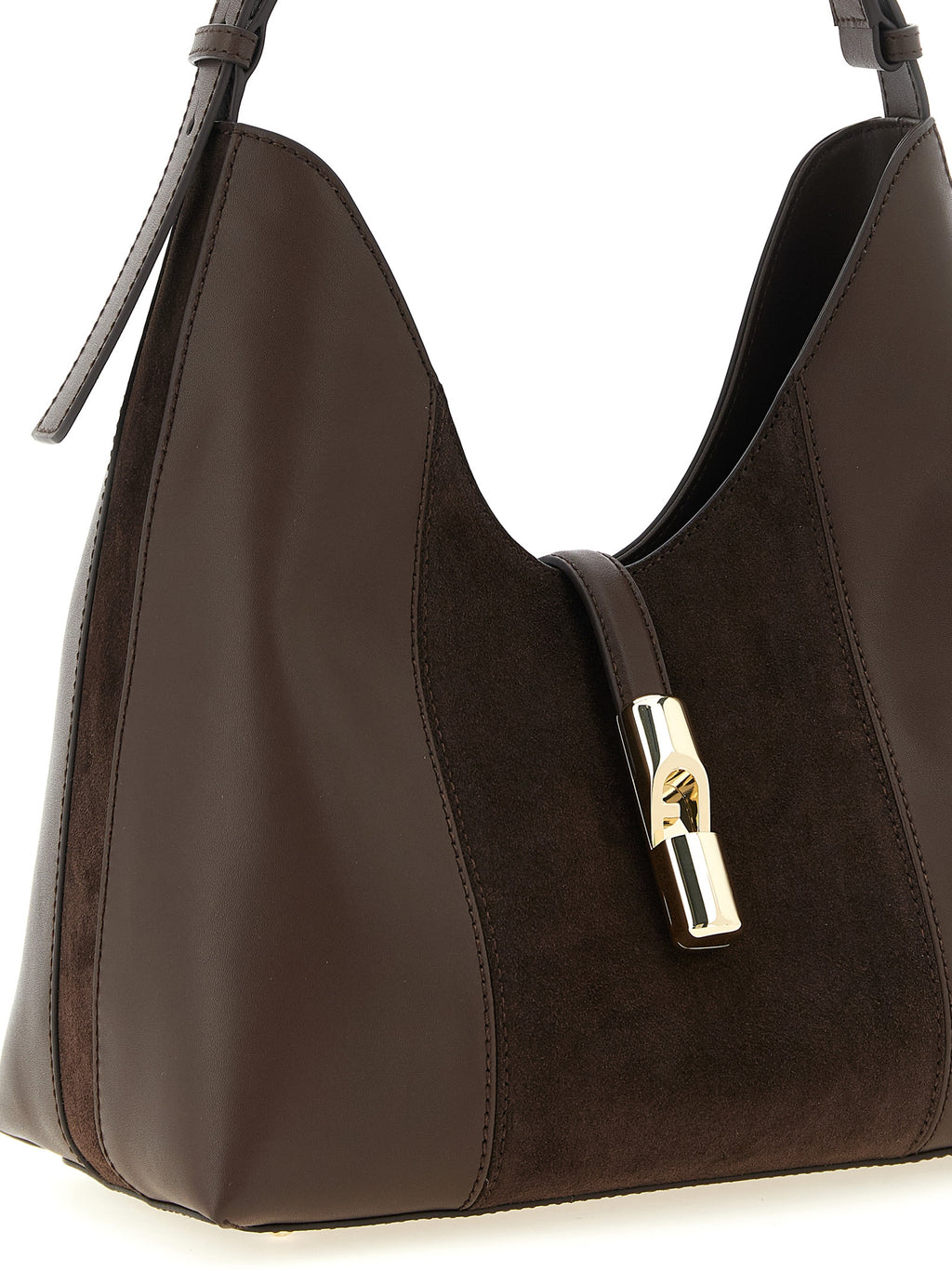Brown Calfskin Shoulder Bag