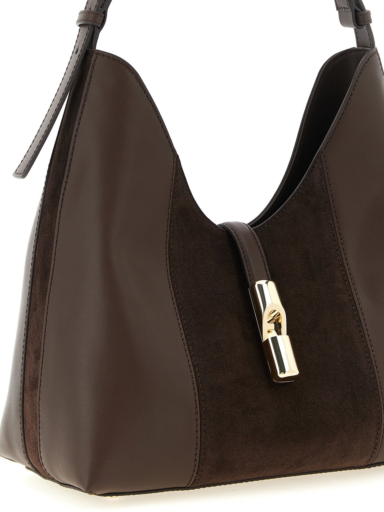 Brown Calfskin Shoulder Bag