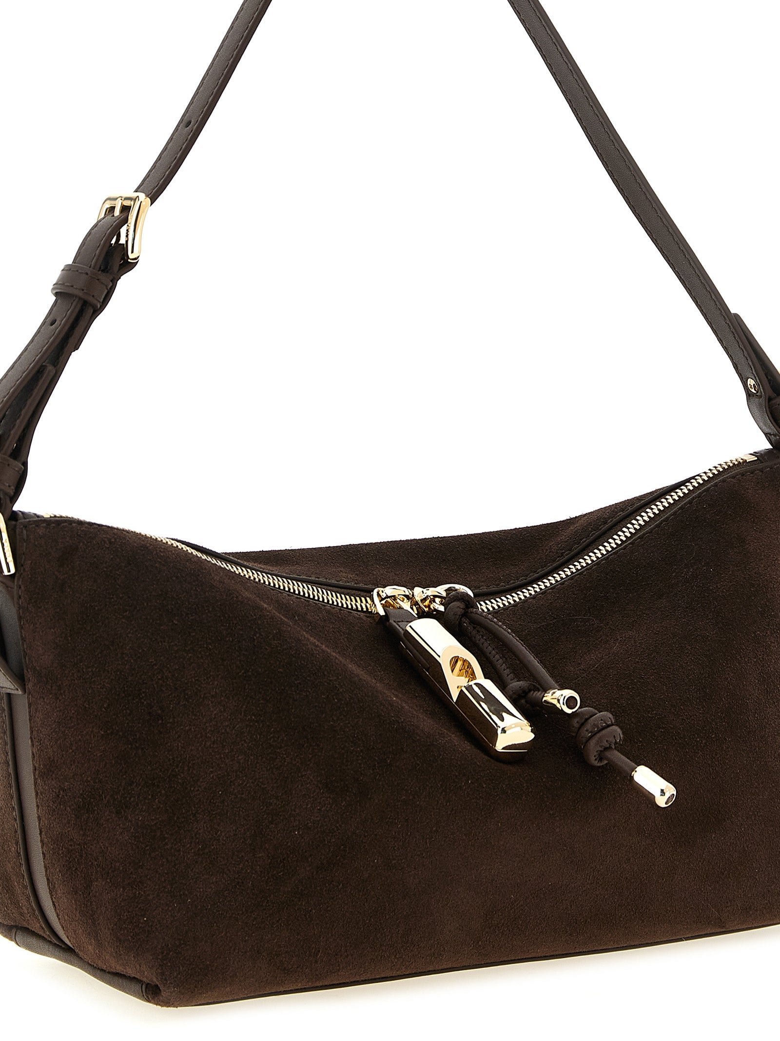 Brown Calfskin Shoulder Bag