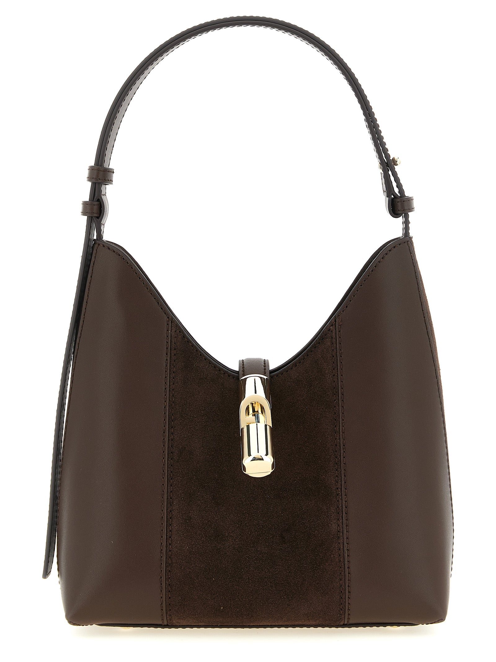 Brown Calfskin Shoulder Bag